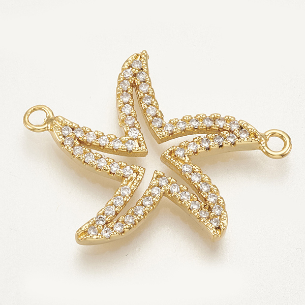 PandaHall Brass Micro Pave Cubic Zirconia Links, Starfish/Sea Stars, Clear, Golden, 24.5x19x2mm, Hole: 1.4mm Brass+Cubic Zirconia Starfish...
PandaHall Brass Micro Pave Cubic Zirconia Links, Starfish/Sea Stars, Clear, Golden, 24.5x19x2mm, Hole: 1.4mm Brass+Cubic Zirconia Starfish...