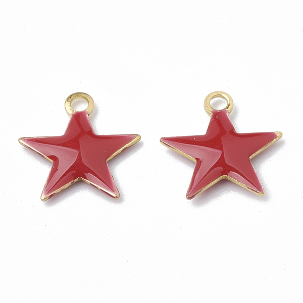 PandaHall Brass Charms, Enamelled Sequins, Raw(Unplated), Star, Red, 18.5x17x2.5mm, Hole: 1mm Brass+Enamel Star Red
PandaHall Brass Charms, Enamelled Sequins, Raw(Unplated), Star, Red, 18.5x17x2.5mm, Hole: 1mm Brass+Enamel Star Red