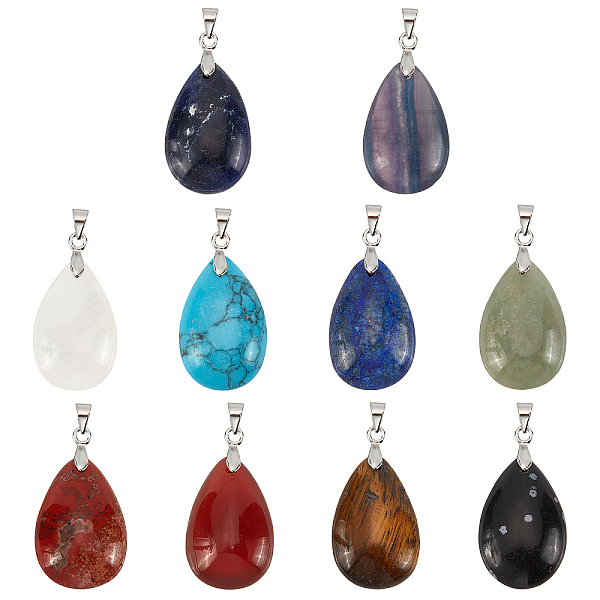 PandaHall 10Pcs 10 Style Natural & Synthetic Gemstone Pendants, with Platinum Alloy Findings, Teardrop, 23~24x14x8mm, Hole: 4x5mm...
PandaHall 10Pcs 10 Style Natural & Synthetic Gemstone Pendants, with Platinum Alloy Findings, Teardrop, 23~24x14x8mm, Hole: 4x5mm...