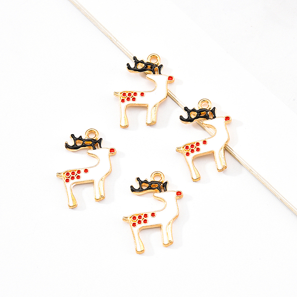 PandaHall 20Pcs Light Gold Alloy Enamel Pendants, for Christmas, Christmas Reindeer/Stag, White, 23x18x2mm, Hole: 1.8mm Alloy+Enamel Deer...
PandaHall 20Pcs Light Gold Alloy Enamel Pendants, for Christmas, Christmas Reindeer/Stag, White, 23x18x2mm, Hole: 1.8mm Alloy+Enamel Deer...
