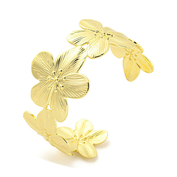 PandaHall Flower Rack Plating Brass Open Cuff Bangles for Women, Cadmium Free & Lead Free, Long-Lasting Plated, Real 18K Gold Plated, Inner...
PandaHall Flower Rack Plating Brass Open Cuff Bangles for Women, Cadmium Free & Lead Free, Long-Lasting Plated, Real 18K Gold Plated, Inner...