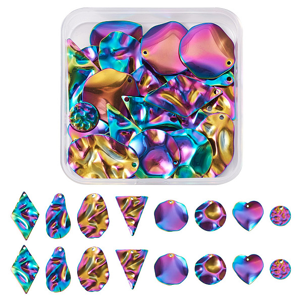 PandaHall Craftdady 32Pcs 8 Style Rainbow Color 304 Stainless Steel Pendants, Water Ripple, Mixed Shapes, Mixed Color, 12~32.5x12~23.5x1~3mm...
PandaHall Craftdady 32Pcs 8 Style Rainbow Color 304 Stainless Steel Pendants, Water Ripple, Mixed Shapes, Mixed Color, 12~32.5x12~23.5x1~3mm...