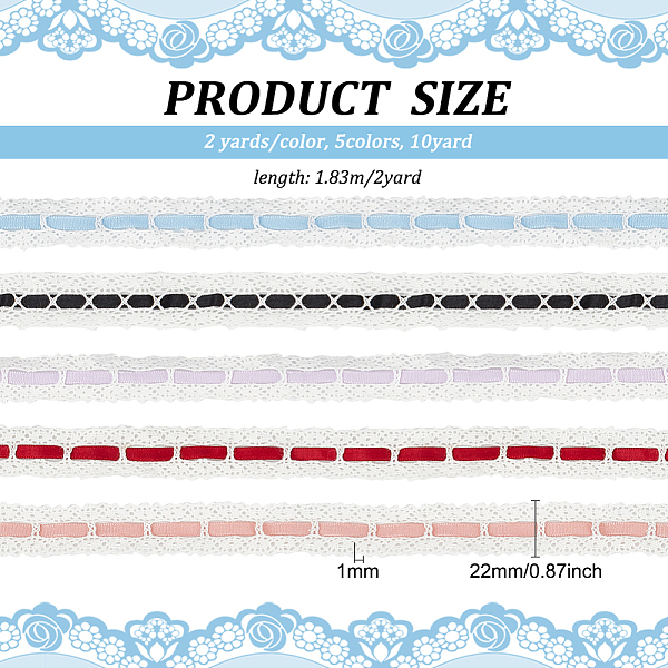 PandaHall FINGERINSPIRE 10 Yards 7/8 inch White Lace Trims for Sewing 12 Colors Cotton Lace Trims with Polyester Ribbons Inelastic..., Multicolor
PandaHall FINGERINSPIRE 10 Yards 7/8 inch White Lace Trims for Sewing 12 Colors Cotton Lace Trims with Polyester Ribbons Inelastic..., Multicolor