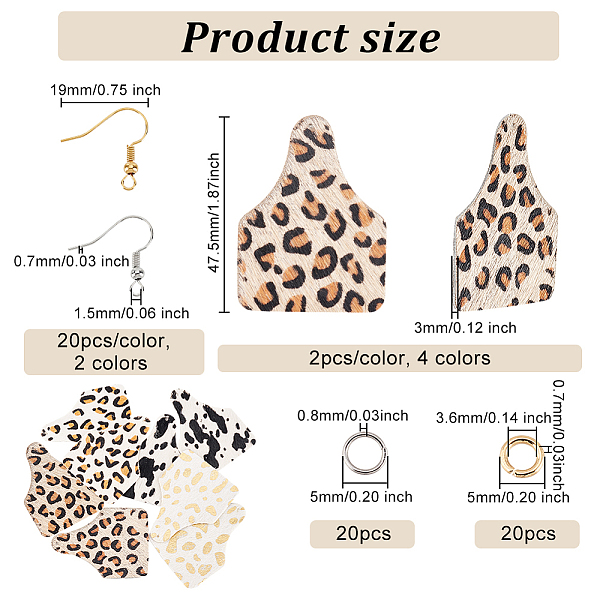 PandaHall Olycraft DIY Bottle Dangle Earring Making Kit, Including Leopard Print Pattern Cowhide Leather Pendants, Brass Earring Hooks..., Multicolor
PandaHall Olycraft DIY Bottle Dangle Earring Making Kit, Including Leopard Print Pattern Cowhide Leather Pendants, Brass Earring Hooks..., Multicolor