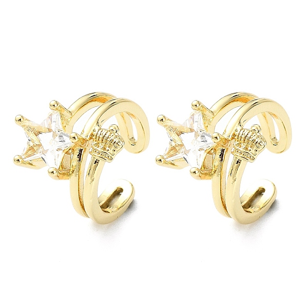 PandaHall Rack Plating Brass Micro Pave Cubic Zirconia Cuff Earring, Cadmium Free & Lead Free, Long-Lasting Plated, Star, Real 18K Gold..., Clear
PandaHall Rack Plating Brass Micro Pave Cubic Zirconia Cuff Earring, Cadmium Free & Lead Free, Long-Lasting Plated, Star, Real 18K Gold..., Clear