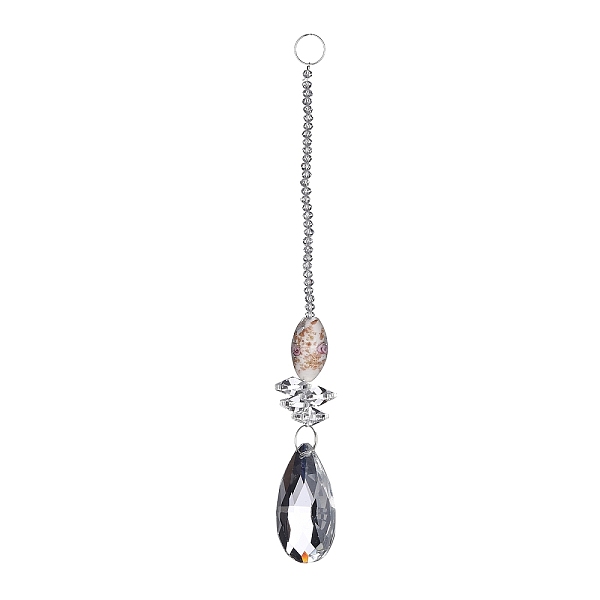 PandaHall Crystal Teardrop Beaded Wall Hanging Decoration Pendant Decoration, Hanging Suncatcher, with Iron Ring and Glass Beads, Clear...
PandaHall Crystal Teardrop Beaded Wall Hanging Decoration Pendant Decoration, Hanging Suncatcher, with Iron Ring and Glass Beads, Clear...