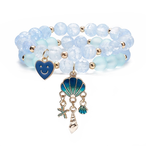 PandaHall 2Pcs 2 Style Glass Round Beaded Stretch Bracelets Set, Alloy Enamel Heart and Shell Shape Charm Bracelets for Women, Pale...
PandaHall 2Pcs 2 Style Glass Round Beaded Stretch Bracelets Set, Alloy Enamel Heart and Shell Shape Charm Bracelets for Women, Pale...