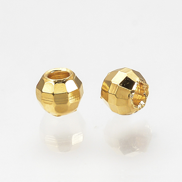 PandaHall Brass Spacer Beads, Faceted Round, Nickel Free, Real 18K Gold Plated, 3x2.5mm, Hole: 1mm Brass Round
PandaHall Brass Spacer Beads, Faceted Round, Nickel Free, Real 18K Gold Plated, 3x2.5mm, Hole: 1mm Brass Round