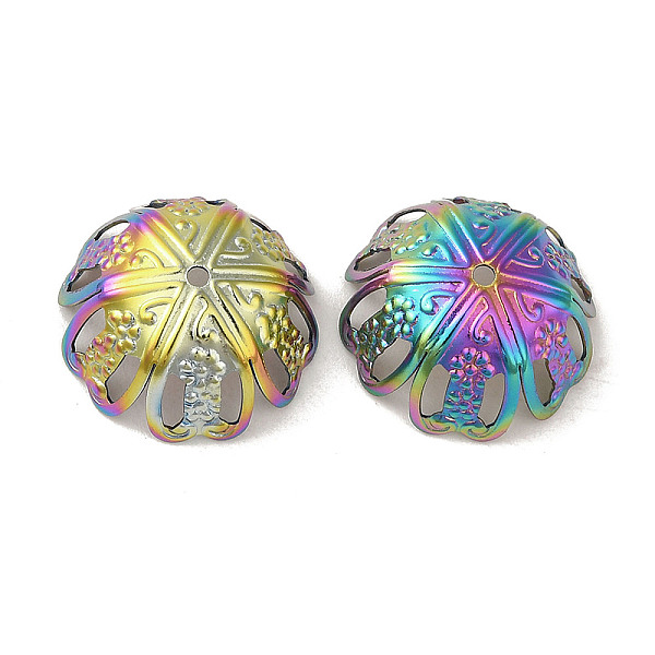 PandaHall 304 Stainless Steel Bead Caps, Flower, Rainbow Color, 15.5x6.5mm, Hole: 1.2mm 304 Stainless Steel
PandaHall 304 Stainless Steel Bead Caps, Flower, Rainbow Color, 15.5x6.5mm, Hole: 1.2mm 304 Stainless Steel