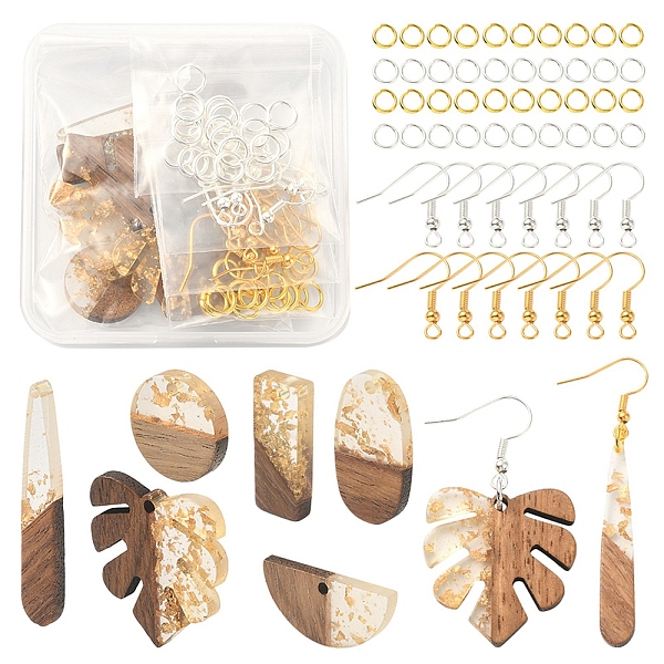 PandaHall DIY Earring Making Kit, Including Leaf & Rectangle & Oval & Teardrop Resin & Walnut Wood Pendants, Iron Earring Hooks, Golden &...
PandaHall DIY Earring Making Kit, Including Leaf & Rectangle & Oval & Teardrop Resin & Walnut Wood Pendants, Iron Earring Hooks, Golden &...