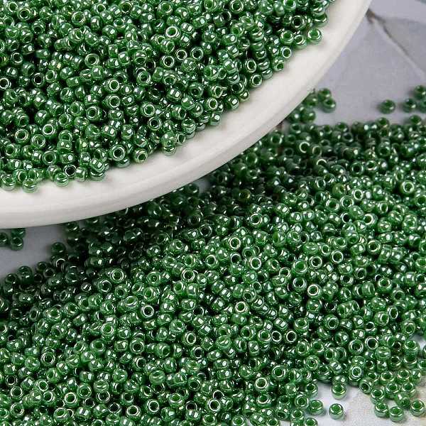 PandaHall MIYUKI Round Rocailles Beads, Japanese Seed Beads, (RR431) Opaque Green Luster, 15/0, 1.5mm, Hole: 0.7mm, about 5555pcs/10g Glass...
PandaHall MIYUKI Round Rocailles Beads, Japanese Seed Beads, (RR431) Opaque Green Luster, 15/0, 1.5mm, Hole: 0.7mm, about 5555pcs/10g Glass...