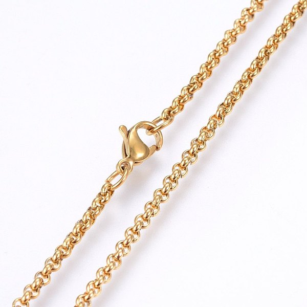 PandaHall 304 Stainless Steel Cable Chain Necklaces, Golden, 19.68 inch(50cm), 2mm 304 Stainless Steel
PandaHall 304 Stainless Steel Cable Chain Necklaces, Golden, 19.68 inch(50cm), 2mm 304 Stainless Steel