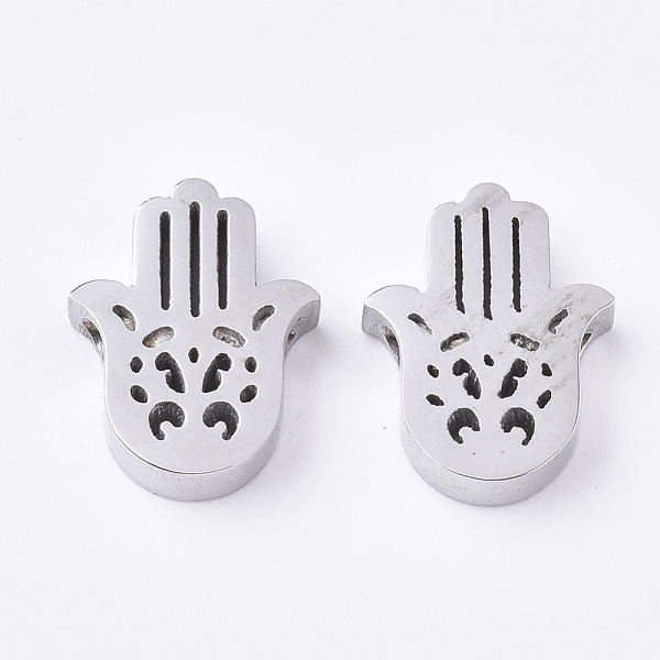 PandaHall 304 Stainless Steel Beads, Hamsa Hand/Hand of Fatima/Hand of Miriam, Stainless Steel Color, 14.5x11.5x3mm, Hole: 1.8mm 304...
PandaHall 304 Stainless Steel Beads, Hamsa Hand/Hand of Fatima/Hand of Miriam, Stainless Steel Color, 14.5x11.5x3mm, Hole: 1.8mm 304...
