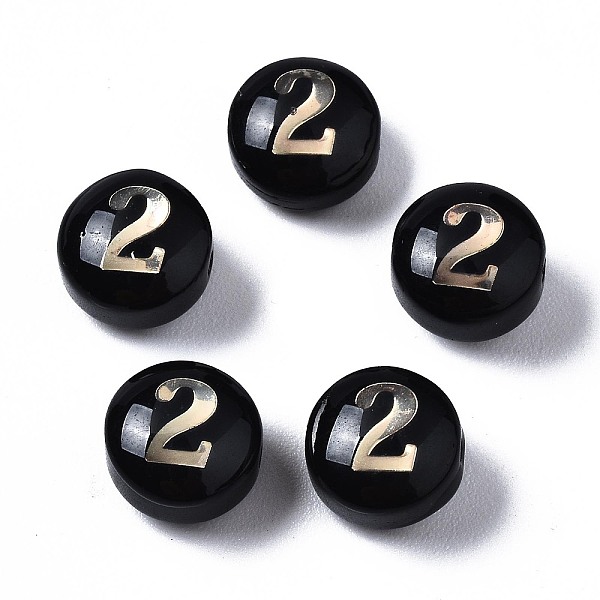 PandaHall Handmade Lampwork Beads, Golden Metal Enlaced, Flat Round with Number 2, Black, 5.5x8mm, Hole: 1mm Lampwork Flat Round Black
PandaHall Handmade Lampwork Beads, Golden Metal Enlaced, Flat Round with Number 2, Black, 5.5x8mm, Hole: 1mm Lampwork Flat Round Black