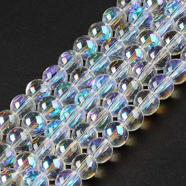 PandaHall Transparent Electroplate Glass Beads Strands, Rainbow Plated, Round, Clear AB, 8x7mm, Hole: 1.2mm, about 50~52pcs/strand..., White
PandaHall Transparent Electroplate Glass Beads Strands, Rainbow Plated, Round, Clear AB, 8x7mm, Hole: 1.2mm, about 50~52pcs/strand..., White