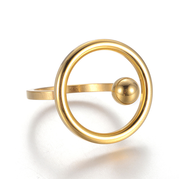 PandaHall 304 Stainless Steel Hollow Finger Rings, Flat Round with Round, Golden, Size 7, 17mm 304 Stainless Steel
PandaHall 304 Stainless Steel Hollow Finger Rings, Flat Round with Round, Golden, Size 7, 17mm 304 Stainless Steel