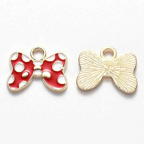 PandaHall Alloy Enamel Pendants, Bowknot, Light Gold, Red, 14.5x18.5x1.5mm, Hole: 3mm Alloy+Enamel Bowknot Red
PandaHall Alloy Enamel Pendants, Bowknot, Light Gold, Red, 14.5x18.5x1.5mm, Hole: 3mm Alloy+Enamel Bowknot Red