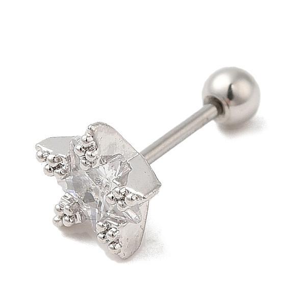 PandaHall Brass Micro Pave Clear Cubic Zirconia Stud Earrings, with 316 Stainless Steel Pin and Ear Nut, Star, Stainless Steel Color...
PandaHall Brass Micro Pave Clear Cubic Zirconia Stud Earrings, with 316 Stainless Steel Pin and Ear Nut, Star, Stainless Steel Color...