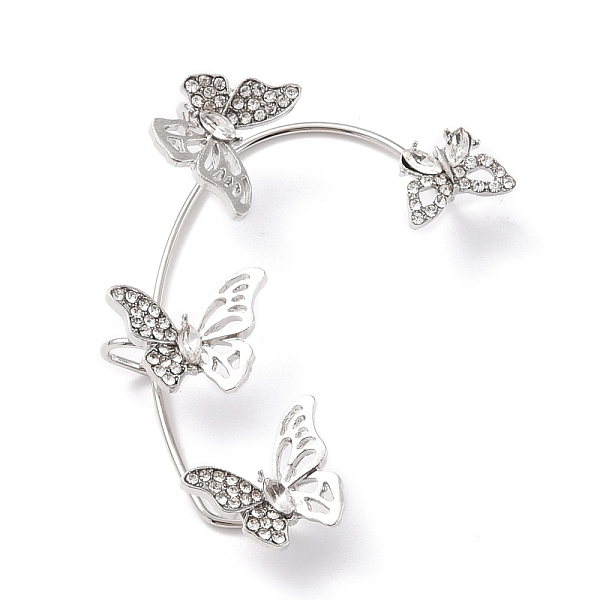 PandaHall Butterfly Crystal Rhinestone Cuff Earrings for Girl Women Gift, Brass Earrings for Non-Piercing Ear, Platinum, 59.5x43x13mm..., Clear
PandaHall Butterfly Crystal Rhinestone Cuff Earrings for Girl Women Gift, Brass Earrings for Non-Piercing Ear, Platinum, 59.5x43x13mm..., Clear