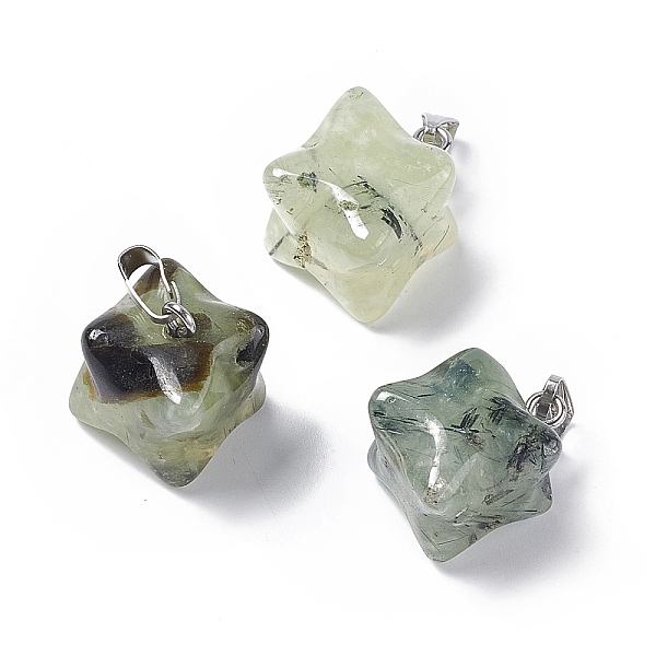 PandaHall Natural Prehnite Pendants, Merkaba Star Charms, with Stainless Steel Color Plated 201 Stainless Steel Findings...
PandaHall Natural Prehnite Pendants, Merkaba Star Charms, with Stainless Steel Color Plated 201 Stainless Steel Findings...