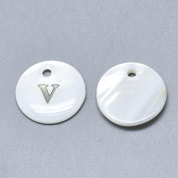 PandaHall Natural White Shell Mother of Pearl Shell Charms, with Iron Sticker, Flat Round with Letter, Letter.V, 13x2mm, Hole: 1.5mm White...
PandaHall Natural White Shell Mother of Pearl Shell Charms, with Iron Sticker, Flat Round with Letter, Letter.V, 13x2mm, Hole: 1.5mm White...