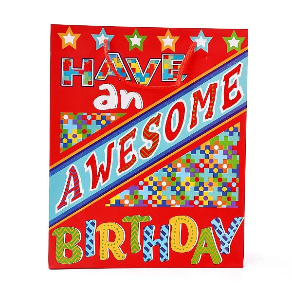 PandaHall Birthday Theme Rectangle Paper Bags, with Handles, for Gift Bags and Shopping Bags, Birthday Themed Pattern, 26x10x32cm Paper Word
PandaHall Birthday Theme Rectangle Paper Bags, with Handles, for Gift Bags and Shopping Bags, Birthday Themed Pattern, 26x10x32cm Paper Word
