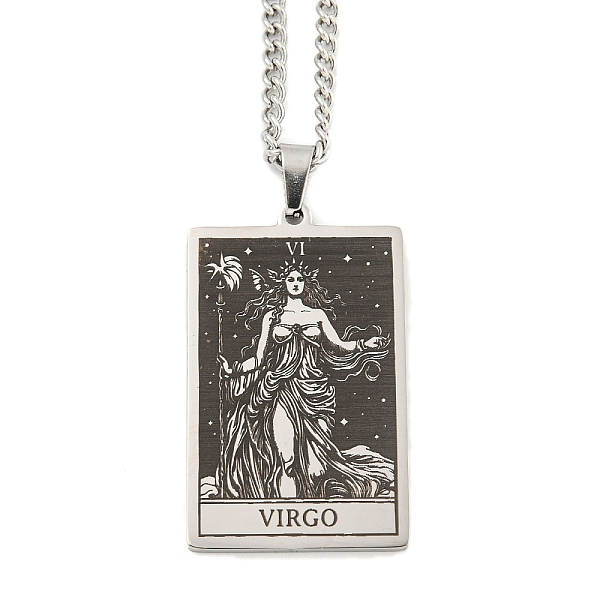 PandaHall 304 Stainless Steel Tarot Pendant Necklaces, Cable Chain Necklaces, Virgo, 23.23~24.21 inch(59~61.5cm) 304 Stainless Steel Virgo
PandaHall 304 Stainless Steel Tarot Pendant Necklaces, Cable Chain Necklaces, Virgo, 23.23~24.21 inch(59~61.5cm) 304 Stainless Steel Virgo