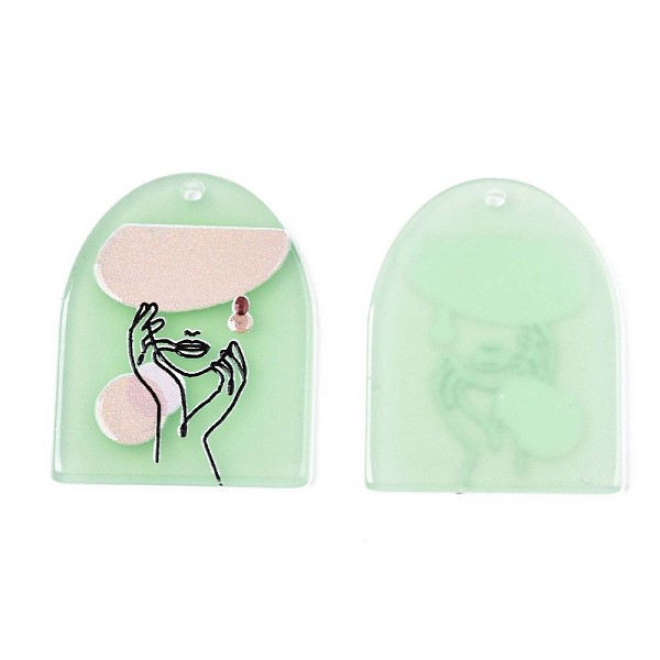 PandaHall Translucent Cellulose Acetate(Resin) Pendants, 3D Printed, Half Oval with Woman, Light Green, 36x28x2.5mm, Hole: 1.5mm Cellulose...
PandaHall Translucent Cellulose Acetate(Resin) Pendants, 3D Printed, Half Oval with Woman, Light Green, 36x28x2.5mm, Hole: 1.5mm Cellulose...