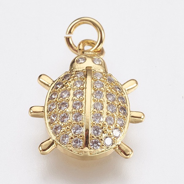 PandaHall Brass Micro Pave Cubic Zirconia Charms, Ladybird, Golden, 13x11.5x3mm, Hole: 1.8mm Brass+Cubic Zirconia Ladybug
PandaHall Brass Micro Pave Cubic Zirconia Charms, Ladybird, Golden, 13x11.5x3mm, Hole: 1.8mm Brass+Cubic Zirconia Ladybug