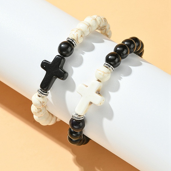 PandaHall DIY Bracelet Making Kit, Including Synthetic Turquoise Round & Alloy Cross Beads & Spacer Beads, Elastic Thread, Black, 58Pcs/set...
PandaHall DIY Bracelet Making Kit, Including Synthetic Turquoise Round & Alloy Cross Beads & Spacer Beads, Elastic Thread, Black, 58Pcs/set...