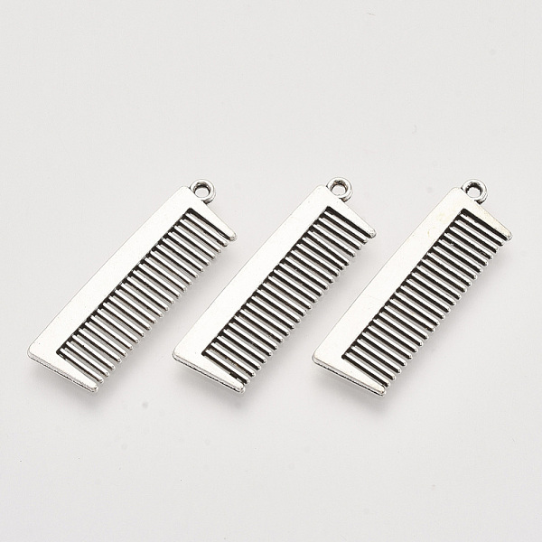 PandaHall Tibetan Style Alloy Pendants, Cadmium Free & Lead Free, Comb Shape, Antique Silver, 32.5x10x1.5mm, Hole: 1.5mm Alloy Others
PandaHall Tibetan Style Alloy Pendants, Cadmium Free & Lead Free, Comb Shape, Antique Silver, 32.5x10x1.5mm, Hole: 1.5mm Alloy Others