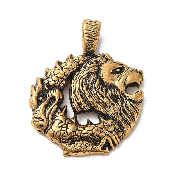 PandaHall 304 Stainless Steel Pendants, Lion Charm, Antique Golden, 47x37x5mm, Hole: 10x5.5mm 304 Stainless Steel Lion
PandaHall 304 Stainless Steel Pendants, Lion Charm, Antique Golden, 47x37x5mm, Hole: 10x5.5mm 304 Stainless Steel Lion