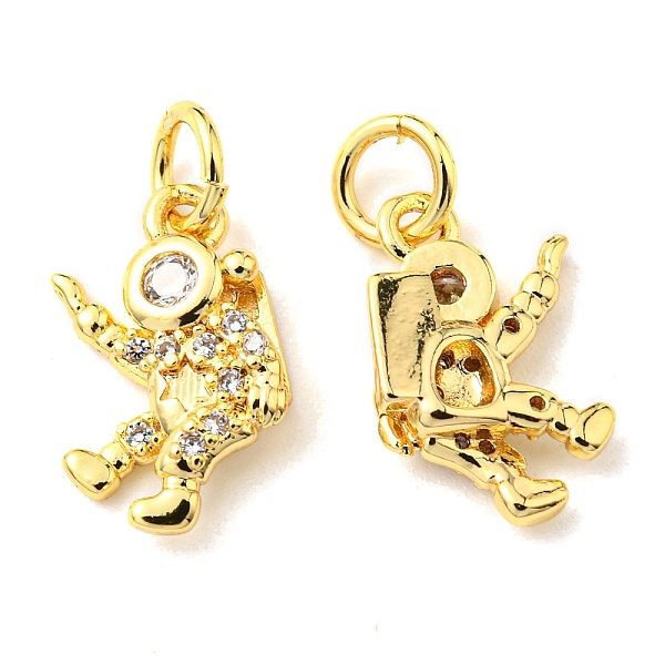 PandaHall Rack Plating Brass Micro Pave Cubic Zirconia Charms, with Jump Ring, Spaceman, Real 18K Gold Plated, 13.5x8.5x2.8mm, Hole: 3.2mm..., Clear
PandaHall Rack Plating Brass Micro Pave Cubic Zirconia Charms, with Jump Ring, Spaceman, Real 18K Gold Plated, 13.5x8.5x2.8mm, Hole: 3.2mm..., Clear