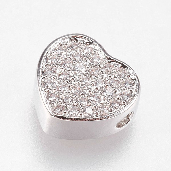 PandaHall Brass Micro Pave Cubic Zirconia Beads, Heart, Clear, Platinum, 9x9.5x4mm, Hole: 1.2mm Brass+Cubic Zirconia Heart Clear
PandaHall Brass Micro Pave Cubic Zirconia Beads, Heart, Clear, Platinum, 9x9.5x4mm, Hole: 1.2mm Brass+Cubic Zirconia Heart Clear