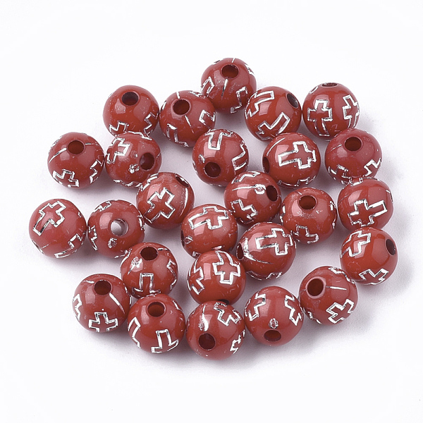 PandaHall Plating Acrylic Beads, Silver Metal Enlaced, Round with Cross, Red, 8mm, Hole: 2mm, about 1800pcs/500g Acrylic Round Red
PandaHall Plating Acrylic Beads, Silver Metal Enlaced, Round with Cross, Red, 8mm, Hole: 2mm, about 1800pcs/500g Acrylic Round Red