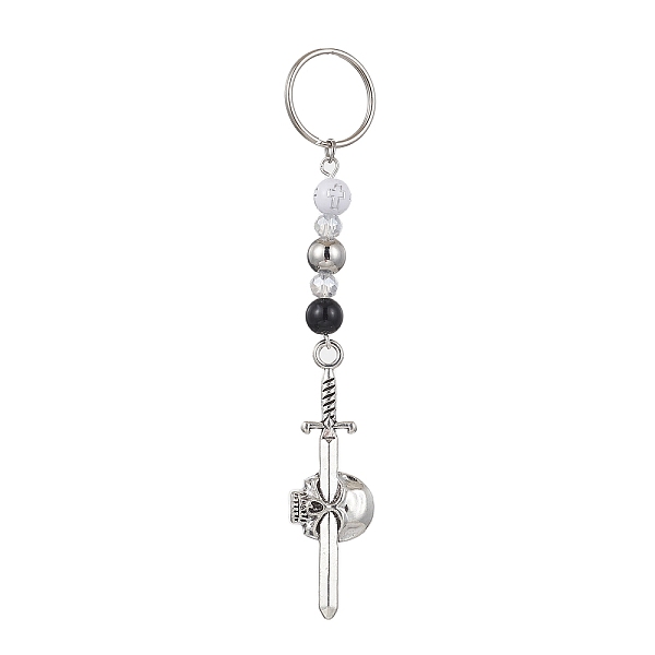 PandaHall Alloy Pendant Keychain, with Iron Split Key Rings and Acrylic Beads, Sword, Skull, 11.4cm Alloy Skull
PandaHall Alloy Pendant Keychain, with Iron Split Key Rings and Acrylic Beads, Sword, Skull, 11.4cm Alloy Skull