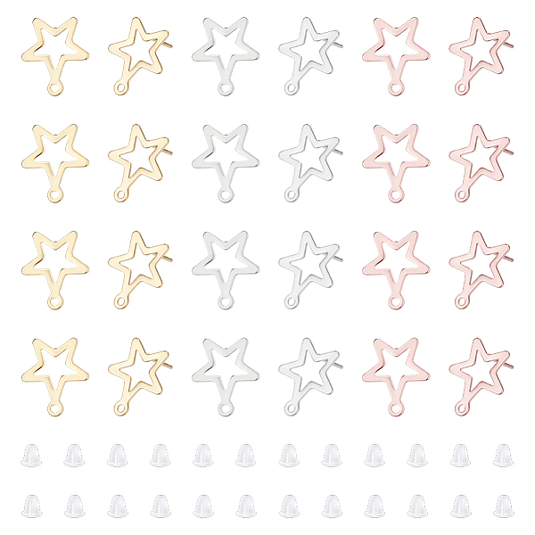 PandaHall Unicraftale 36Pcs 3 Color 201 Stainless Steel Star Stud Earring Findings, with Horizontal Loop and 316 Stainless Steel Pin, 80Pcs...
PandaHall Unicraftale 36Pcs 3 Color 201 Stainless Steel Star Stud Earring Findings, with Horizontal Loop and 316 Stainless Steel Pin, 80Pcs...