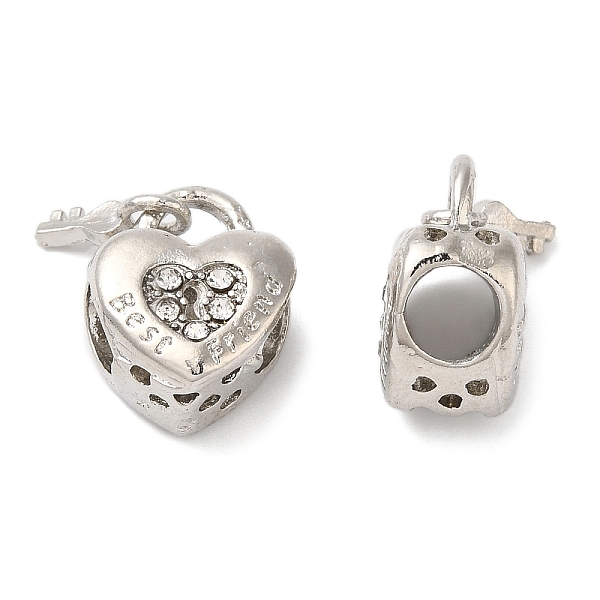 PandaHall Rack Plating Alloy European Beads, with Rhinestone, Large Hole Beads, Heart Padlock with Word Best Friend & Key, Platinum..., Clear
PandaHall Rack Plating Alloy European Beads, with Rhinestone, Large Hole Beads, Heart Padlock with Word Best Friend & Key, Platinum..., Clear