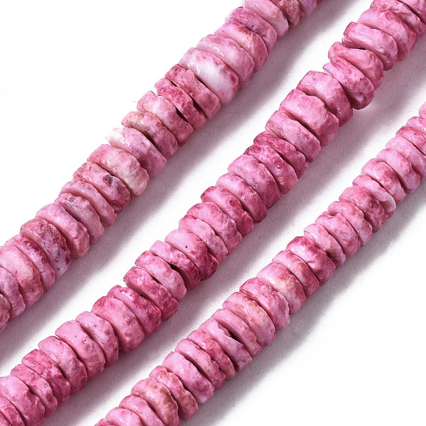 PandaHall Natural Sea Shell Beads Strands, Dyed, Flat Round/Disc, Heishi Beads, Flamingo, 5~7x1.5~2.5mm, Hole: 0.9mm, about..., Pink
PandaHall Natural Sea Shell Beads Strands, Dyed, Flat Round/Disc, Heishi Beads, Flamingo, 5~7x1.5~2.5mm, Hole: 0.9mm, about..., Pink