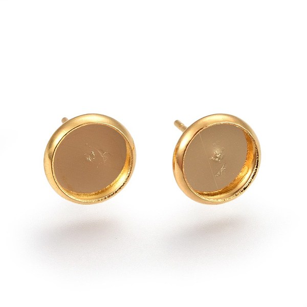 PandaHall 304 Stainless Steel Ear Stud Components, Real 18k Gold Plated, Tray: 8mm, 10x2mm, Pin: 0.7mm 304 Stainless Steel Others
PandaHall 304 Stainless Steel Ear Stud Components, Real 18k Gold Plated, Tray: 8mm, 10x2mm, Pin: 0.7mm 304 Stainless Steel Others
