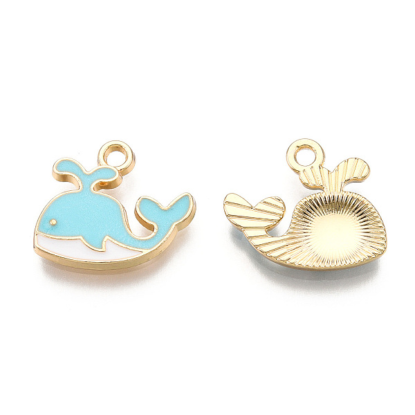 PandaHall Alloy Charms, with Enamel, Whale, Light Gold, Sky Blue, 14x15x2mm, Hole: 1.8mm Alloy+Enamel Others
PandaHall Alloy Charms, with Enamel, Whale, Light Gold, Sky Blue, 14x15x2mm, Hole: 1.8mm Alloy+Enamel Others