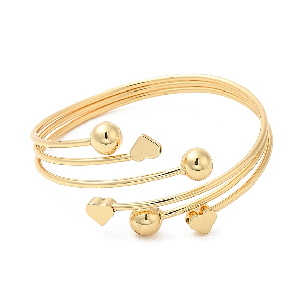 PandaHall Rack Plating Brass Heart with Round Open Cuff Bangle for Women, Cadmium Free & Lead Free, Real 18K Gold Plated, Inner Diameter...
PandaHall Rack Plating Brass Heart with Round Open Cuff Bangle for Women, Cadmium Free & Lead Free, Real 18K Gold Plated, Inner Diameter...