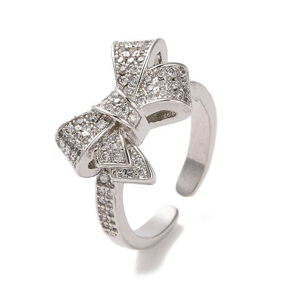 PandaHall Brass Micro Pave Cubic Zirconia Open Cuff Ring, Bowknot, Platinum, Inner Diameter: 17mm Brass+Cubic Zirconia Bowknot Clear
PandaHall Brass Micro Pave Cubic Zirconia Open Cuff Ring, Bowknot, Platinum, Inner Diameter: 17mm Brass+Cubic Zirconia Bowknot Clear