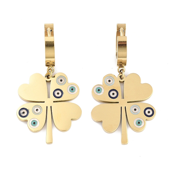 PandaHall Clover 304 Stainless Steel Dangle Earrings, Enamel Evil Eye Hoop Earrings for Women, Real 18K Gold Plated, 37.5x20mm 304 Stainless...
PandaHall Clover 304 Stainless Steel Dangle Earrings, Enamel Evil Eye Hoop Earrings for Women, Real 18K Gold Plated, 37.5x20mm 304 Stainless...