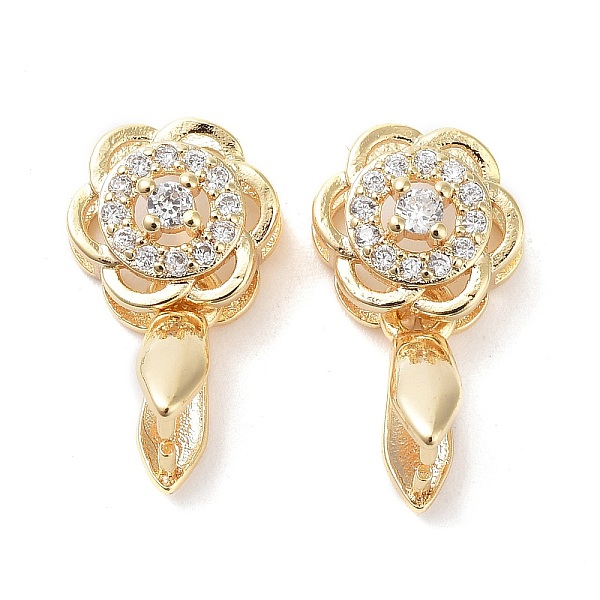 PandaHall Brass Micro Pave Cubic Zirconia Ice Pick Pinch Bails, Flower, Real 18K Gold Plated, 17x9mm, Hole: 5x2mm, Pin: 0.7mm Brass Clear
PandaHall Brass Micro Pave Cubic Zirconia Ice Pick Pinch Bails, Flower, Real 18K Gold Plated, 17x9mm, Hole: 5x2mm, Pin: 0.7mm Brass Clear
