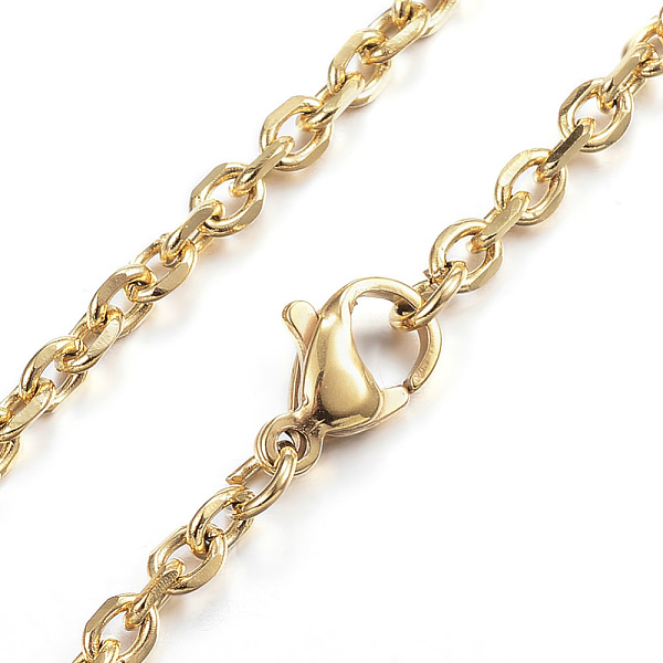 PandaHall 304 Stainless Steel Necklaces, Cable Chain Necklaces, Faceted, Golden, 19.69 inch(50cm) 304 Stainless Steel
PandaHall 304 Stainless Steel Necklaces, Cable Chain Necklaces, Faceted, Golden, 19.69 inch(50cm) 304 Stainless Steel