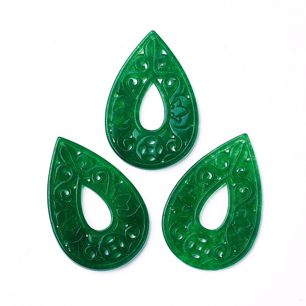 PandaHall Natural Dyed Jade Big Pendants, teardrop, 53~54x35~35.5x2~3.5mm, Hole: 1~1.5mm Jade Teardrop Green
PandaHall Natural Dyed Jade Big Pendants, teardrop, 53~54x35~35.5x2~3.5mm, Hole: 1~1.5mm Jade Teardrop Green