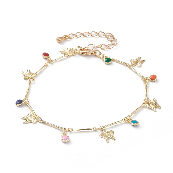 PandaHall Brass Enamel Charm Bracelets, with Bar Link Chains and Lobster Claw Clasps, Flower & Butterfly, Golden, Colorful, 7-1/2 inch...
PandaHall Brass Enamel Charm Bracelets, with Bar Link Chains and Lobster Claw Clasps, Flower & Butterfly, Golden, Colorful, 7-1/2 inch...