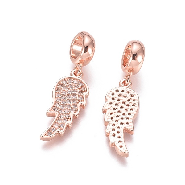 PandaHall Brass Micro Pave Cubic Zirconia European Dangle Charms, Large Hole Pendants, Wing, Clear, Rose Gold, 28.5mm, Wing: 20x8x2mm, Hole...
PandaHall Brass Micro Pave Cubic Zirconia European Dangle Charms, Large Hole Pendants, Wing, Clear, Rose Gold, 28.5mm, Wing: 20x8x2mm, Hole...
