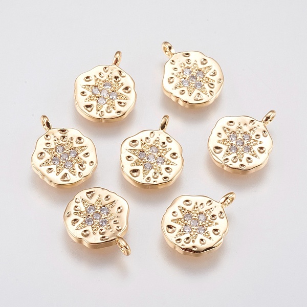 PandaHall Brass Micro Pave Cubic Zirconia Charms, Flat Round, Real 18K Gold Plated, 10.5x8x2mm, Hole: 1mm Brass+Cubic Zirconia Flat Round..., Clear
PandaHall Brass Micro Pave Cubic Zirconia Charms, Flat Round, Real 18K Gold Plated, 10.5x8x2mm, Hole: 1mm Brass+Cubic Zirconia Flat Round..., Clear